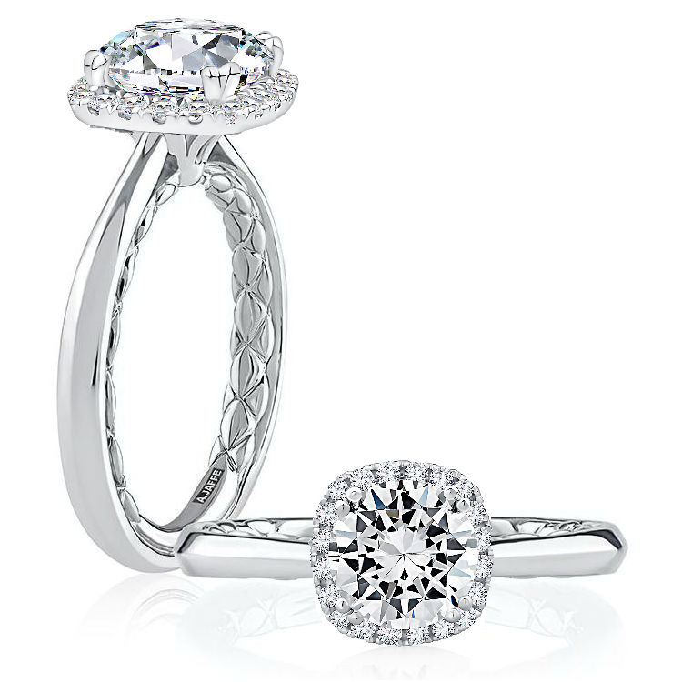 A. Jaffe Quilted Collection Cushion Halo Pave Diam