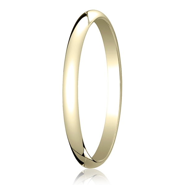 2.5mm Plain Polished Oval Wedding Band
