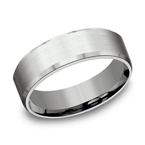 7mm Comfort Fit Wedding Band with Slight Beveled Edge and Satin Finish 7mm Comfort Fit Wedding Band with Slight Beveled Edge and Satin Finish