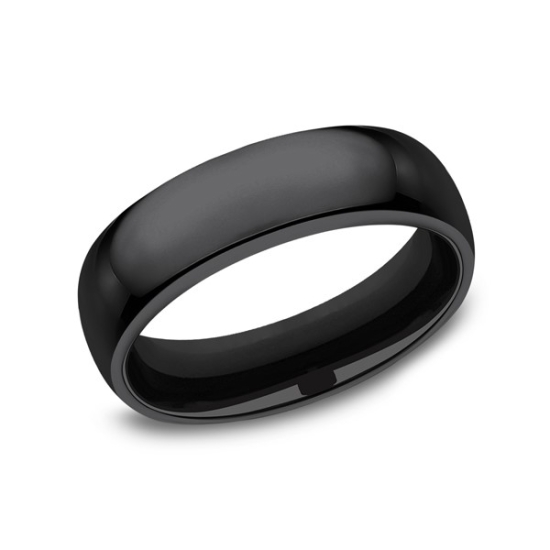Matte black titanium wedding bands top