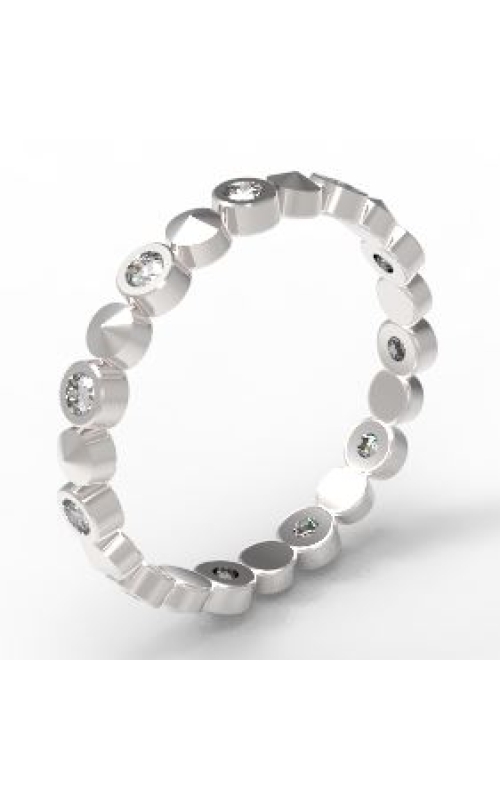 11 Stone Round Bezel Set Diamond Eternity Band with Alternating Round Polished Stations