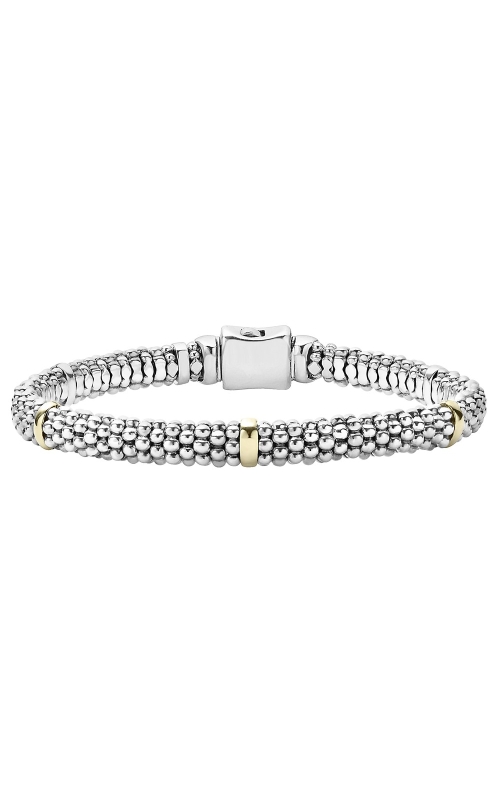 Lagos Signature Caviar Collection 6mm 5 Polished Gold Bar Bracelet