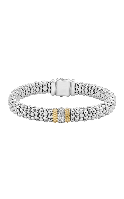Lagos Diamond Lux Collection 9mm Rope Bracelet with Small 4mm Pave Diamond and 18kt Accent
