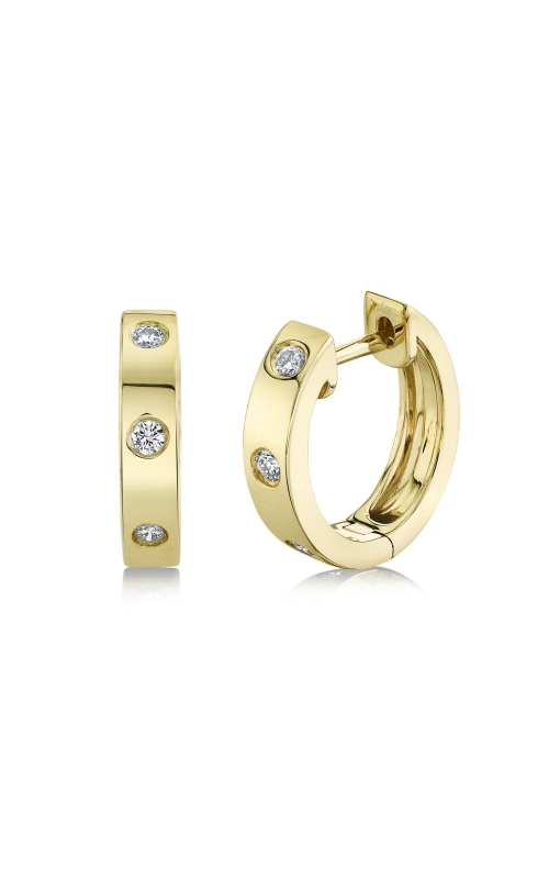 Shy Creation Round Diamond Huggie Earrings