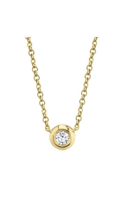 Shy Creation Bezel Set Round Diamond Neckl