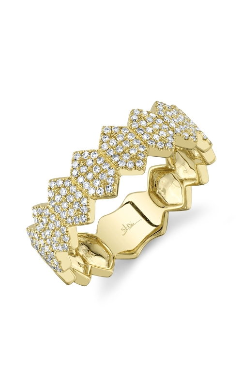 Shy Creation Pave Diamond Hexagon Ring