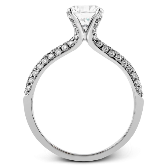 Caviar Collection 3 Sided Pave Diamond Engagement
