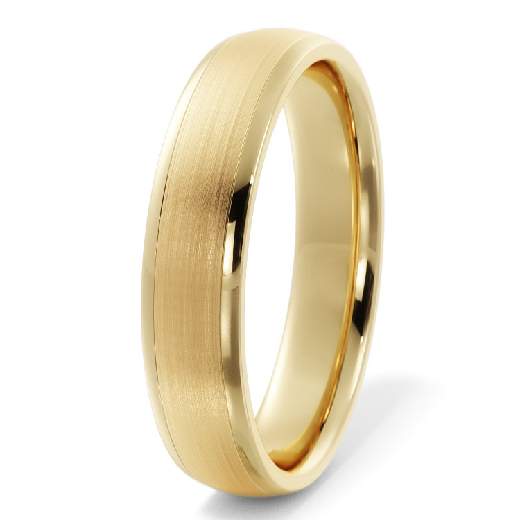 Brushed and polished comfort fit wedding ring sales