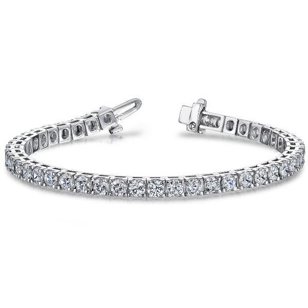 46 Stone Round 4 prong Set Diamond Tennis Bracelet Diamond 5.99cttw H/si1 46 Stone Round 4 prong Set Diamond Tennis Bracelet Diamond 5.99cttw H/si1
