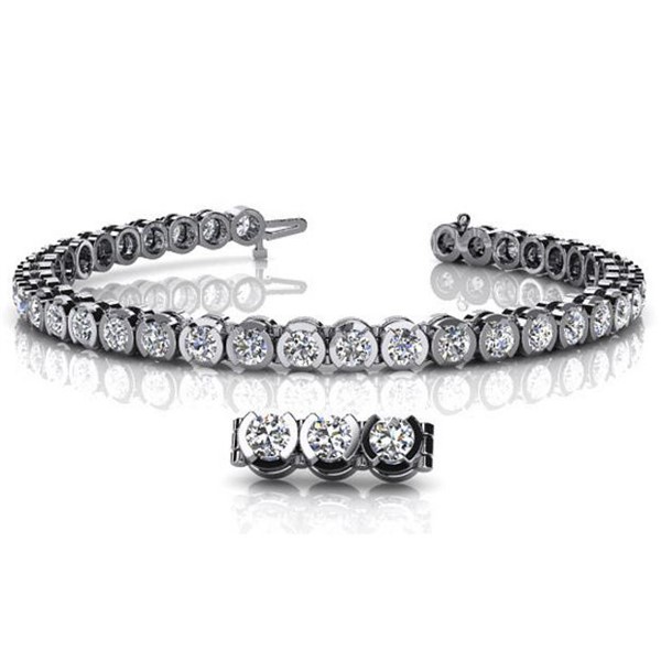 30 Stone Half Bezel Set Diamond Tennis Bracelet 30 Stone Half Bezel Set Diamond Tennis Bracelet