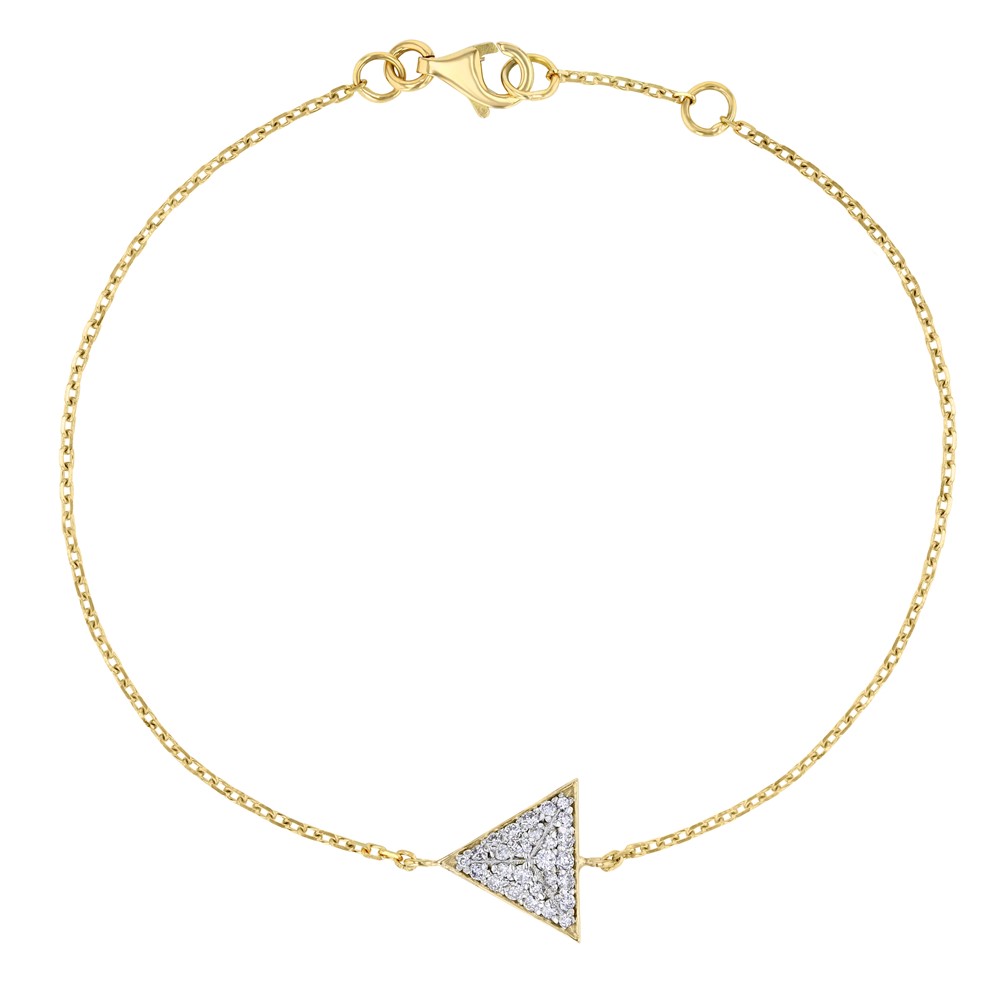 "Natalia By Nohma Collection" 30 Stone Pave Set Round Diamond Triangular Shape Bracelet "Natalia By Nohma Collection" 30 Stone Pave Set Round Diamond Triangular Shape Bracelet