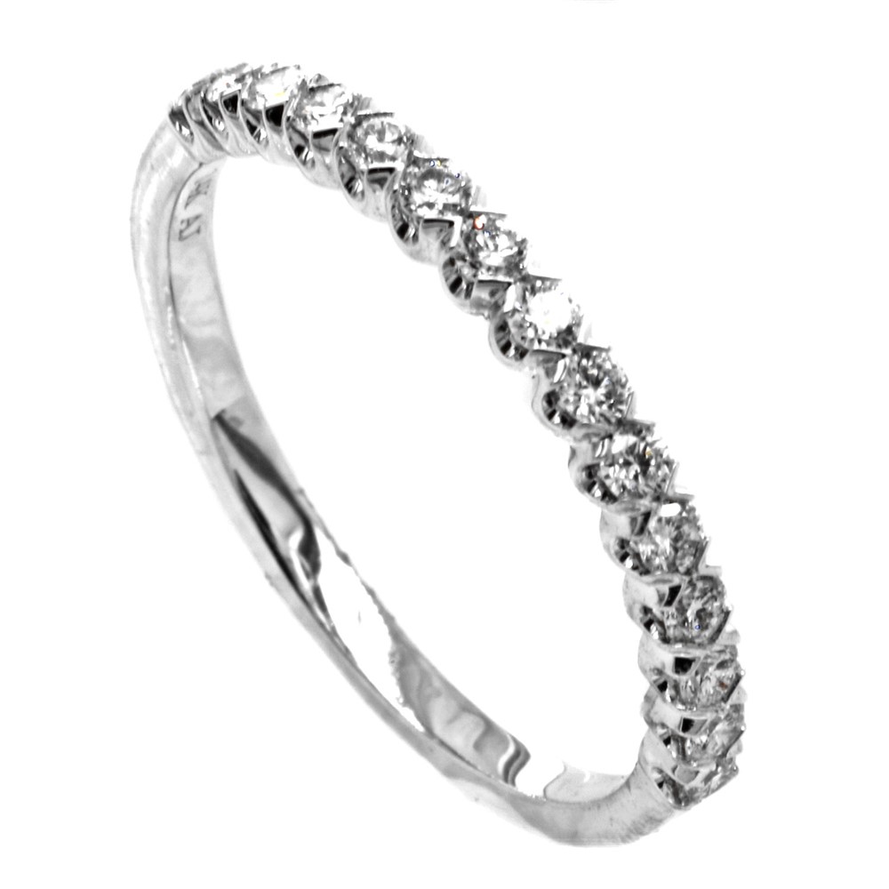 "Criss-Cross Collection" 15 Stone Round Shared prong Set Diamond Wedding Band "Criss-Cross Collection" 15 Stone Round Shared prong Set Diamond Wedding Band
