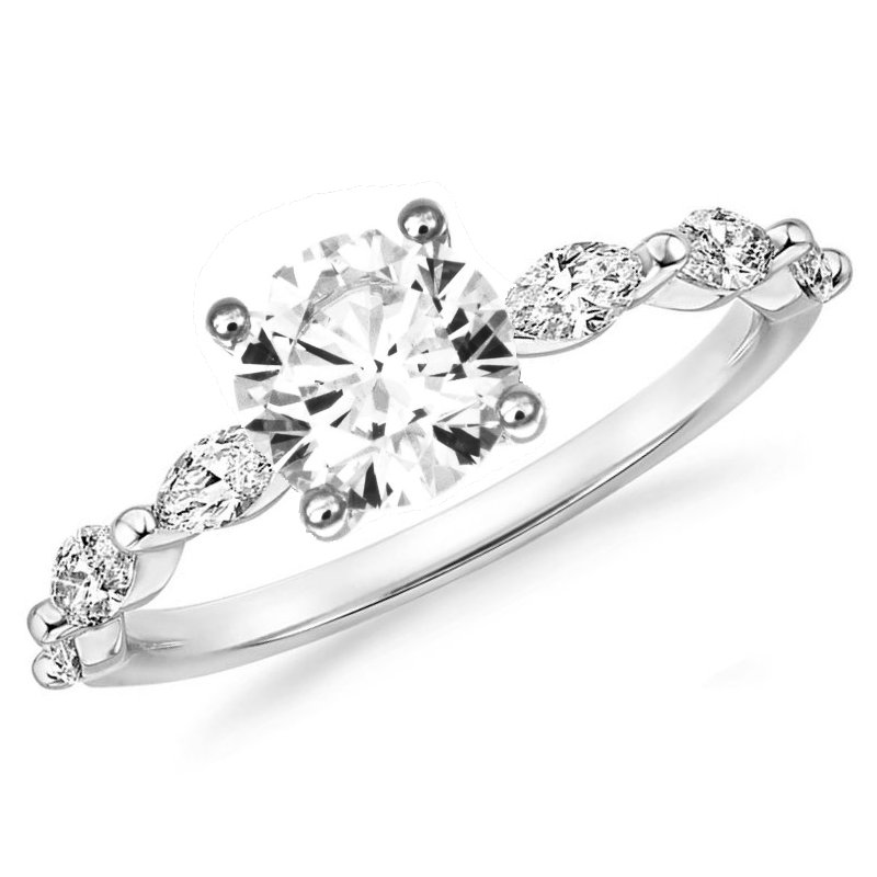 "Solomon Brothers" 1/2 Way 6 Stone Marquise East to West Diamond Engagement Ring .44cttw "Solomon Brothers" 1/2 Way 6 Stone Marquise East to West Diamond Engagement Ring .44cttw