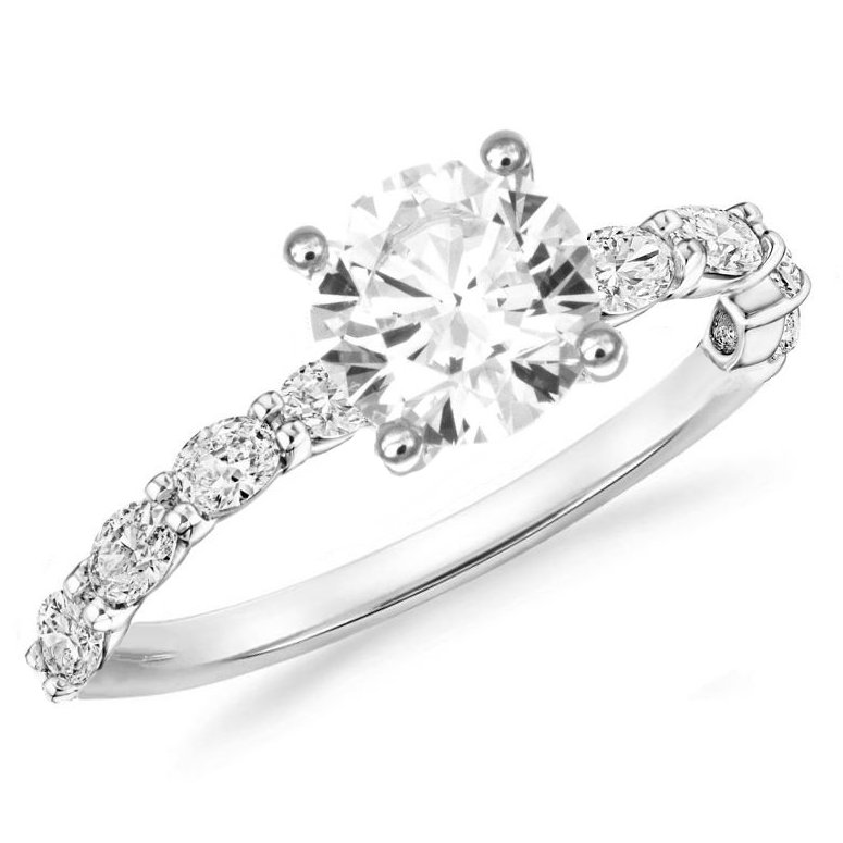 "Solomon Brothers" 1/2 Way 8 Stone Oval Shape East to West Diamond Engagement Ring .64cttw "Solomon Brothers" 1/2 Way 8 Stone Oval Shape East to West Diamond Engagement Ring .64cttw