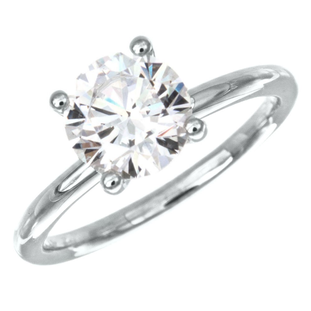 "Solomon Brothers Signature" 1.7mm Plain Polished 4-Prong Solitaire Ring for 3ct Round "Solomon Brothers Signature" 1.7mm Plain Polished 4-Prong Solitaire Ring for 3ct Round