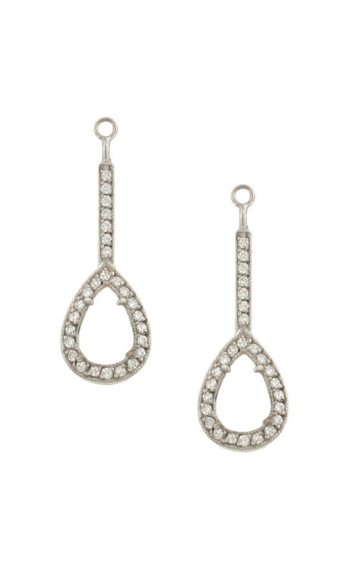 Pear Shape Pave Diamond Earring Jackets