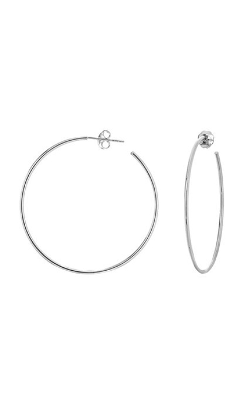 1.2mm x 40mm Plain Polished Hoop Earrings with Friction Posts