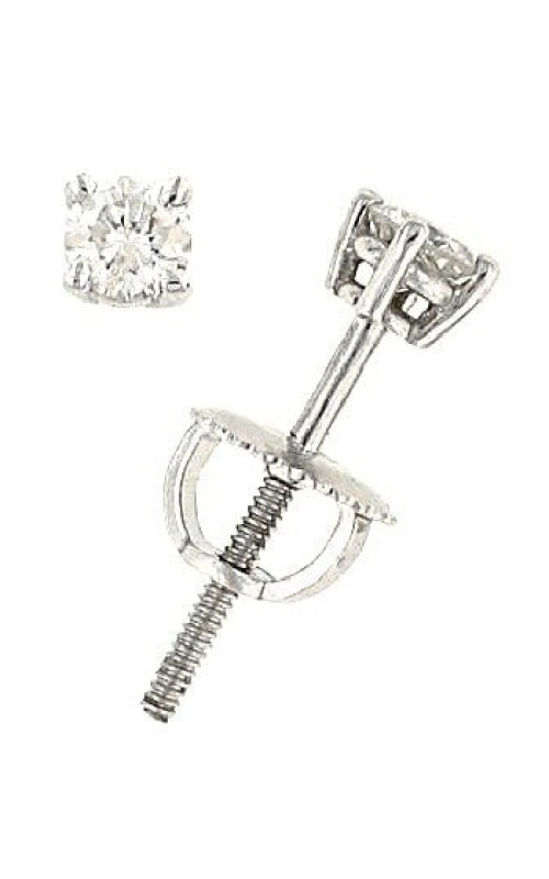 .33cttw Round Brilliant Cut 4 Prong Diamond Stud Earrings I-J/I1