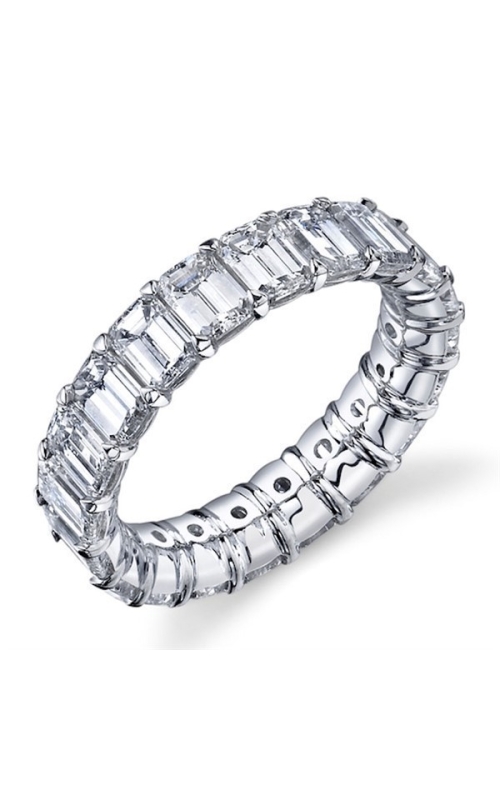 20 Stone Emerald Lab Grown Diamond Buttercup Eternity Wedding Band 6.26cttw F/VS1