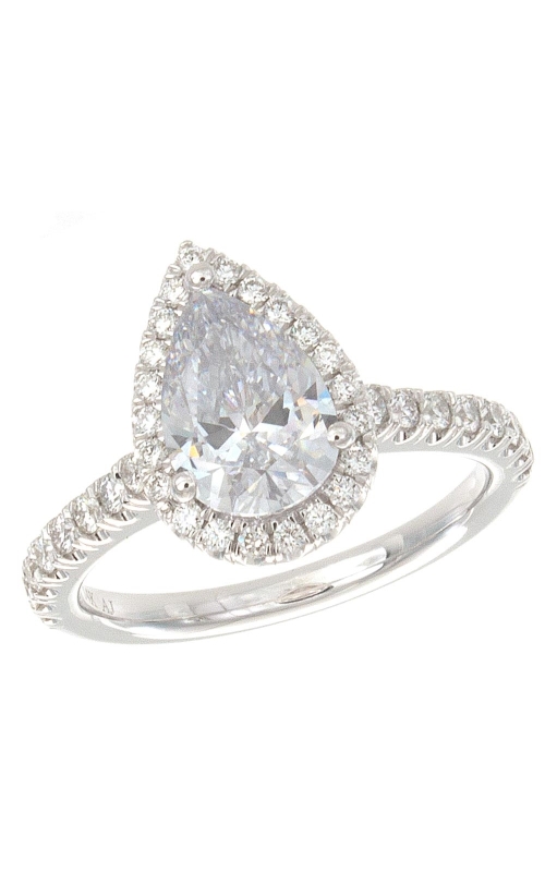Solomon Brothers Collection Pear Shape Micropave Halo Diamond Engagement Ring