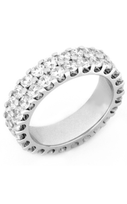 2 Row 82 Stone Round Shared Prong Set Diamond Eternity Band