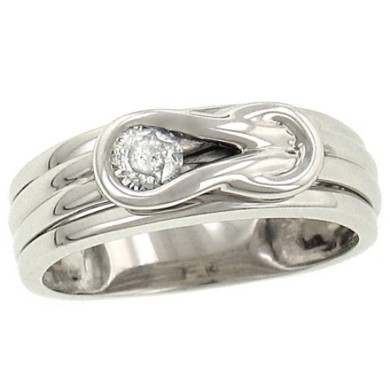 Everlon Diamond Knot Collection Ribbed Ring .25ctt