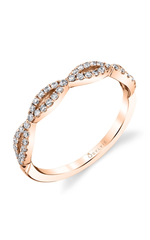 Pave Diamond Twist Design Stackable Band with 48 Diamonds 0.27cttw