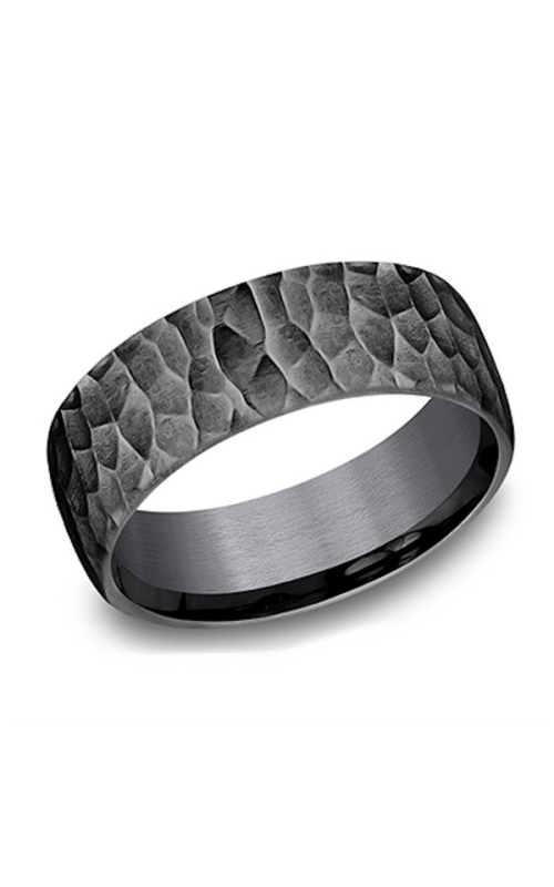 8mm Lite Hammer Finish Dark Grey Tantalum European Comfort Fit Wedding Band