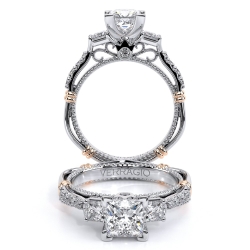 Princess Cut Diamond Ring Verragio Three Stone Verragio Parisian