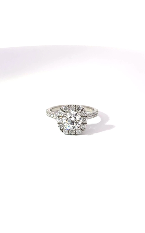 Cushion Halo Lab-Grown Diamond Engagement Ring with Pave Accents