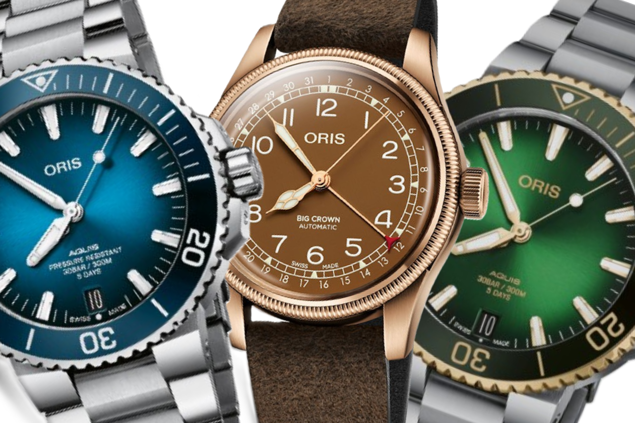 A selection of three distinctive Oris watches, all available at Solomon Brothers Jewelers. A selection of three distinctive Oris watches, all available at Solomon Brothers Jewelers.
