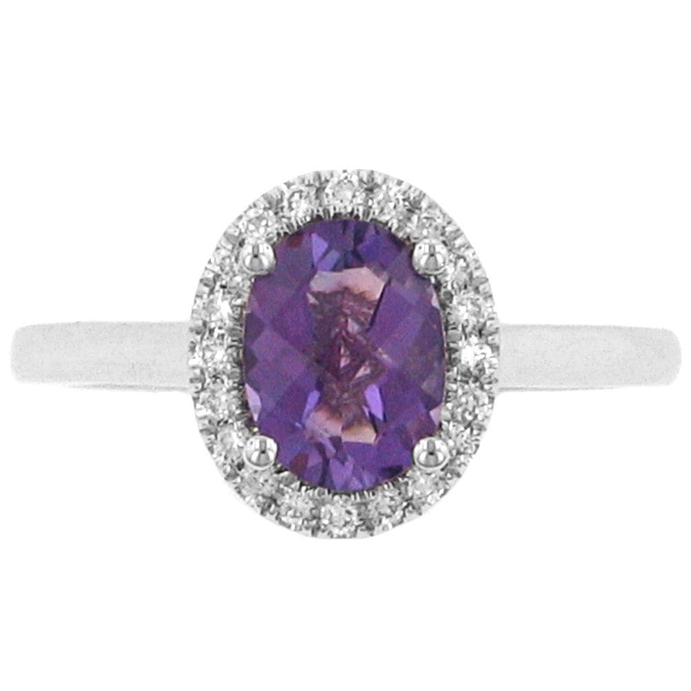 Halo Design Oval Amethyst Ring Solomon Brothers
