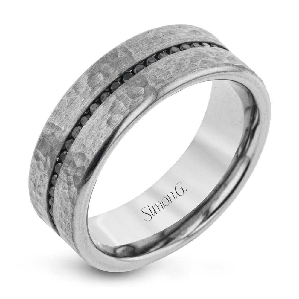 Mens Collection 8mm Hammered Finish Wedding Band with